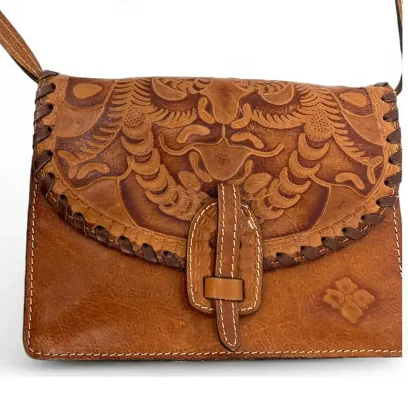 The Patricia Nash Lanza Crossbody Bag Tooling embossed leather Purse - Picture 2 of 8